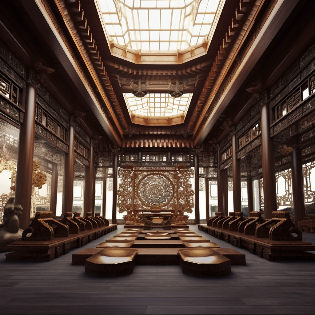 中国古代建筑,室内设计,木结构,效果图,佛像,-豆友9436的Midjourney作品-豆绘AI - 专业且免费的在线AI绘图设计平台,轻松 ...