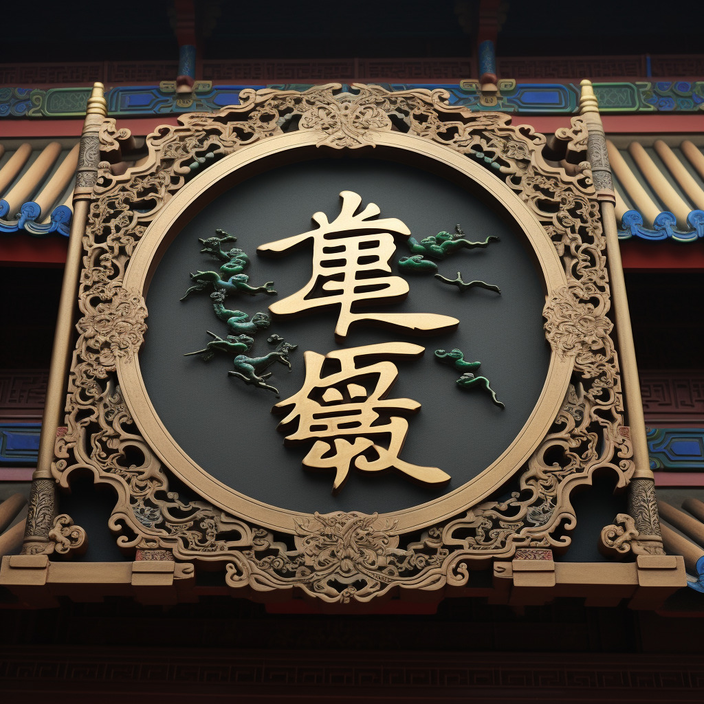 中式传统牌匾,暗色调,氛围压抑-豆友TasQ的文本出图-自由创作作品