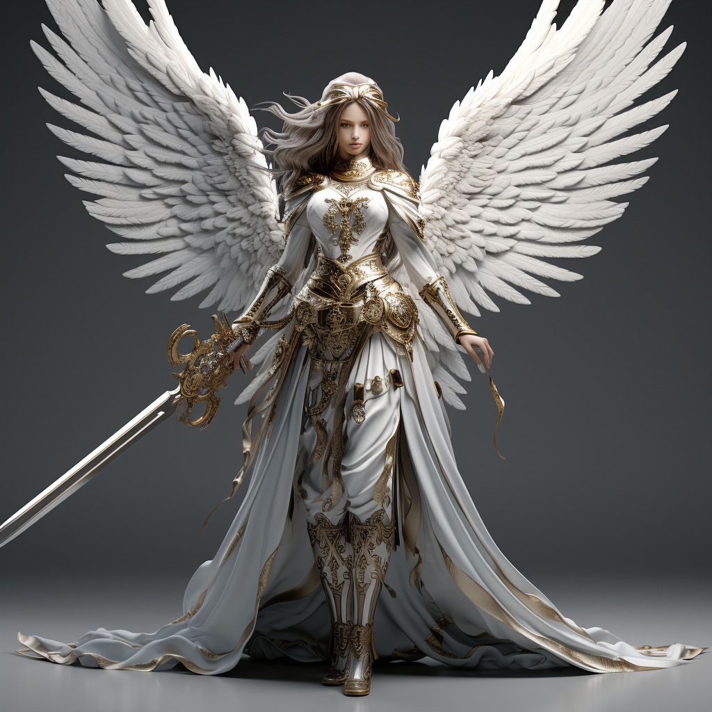 东方人物 女天使，战斗 长剑-豆友FVg4的Midjourney作品-豆绘AI - 专业且免费的在线AI绘图设计平台，轻松创作无限可能