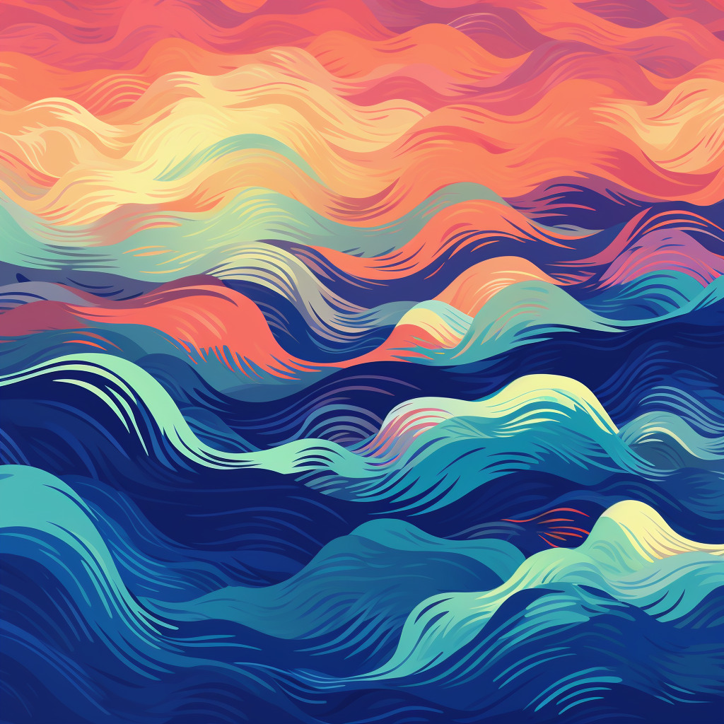 海浪花纹,简约,圆-豆友HndA的文本出图-自由创作作品