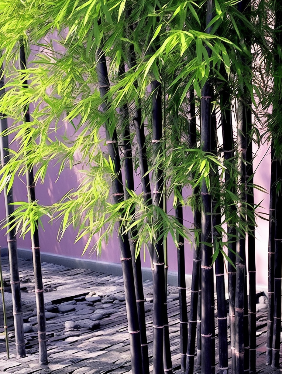 中式庭院有紫竹,相机实拍,物体真实,物体纹理真实自然,氛围感真实强烈,水面纹理、反光真实,光源真实,-豆友cFxM的文本出图-自由创作作品