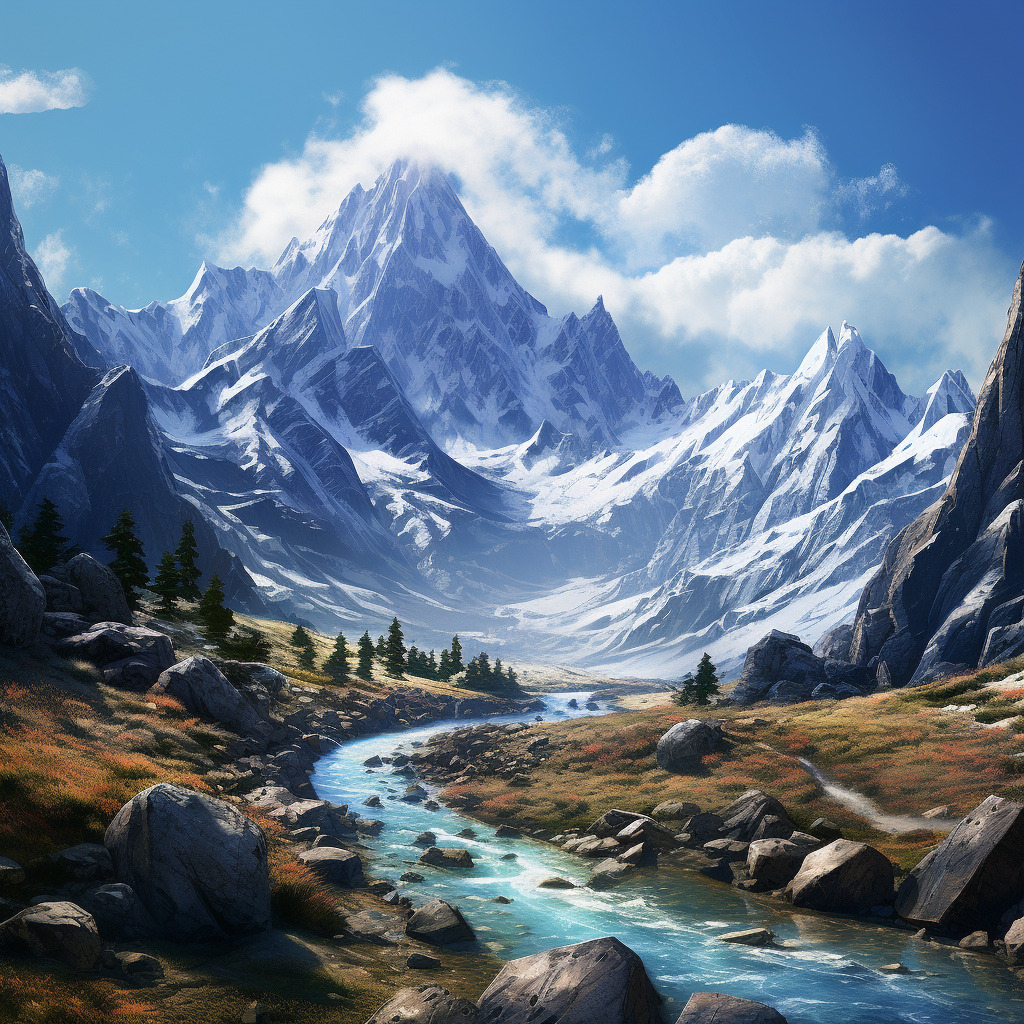 天山景色，豆友gNj8的Midjourney作品豆绘AI 专业且免费的在线AI绘图设计平台，轻松创作无限可能