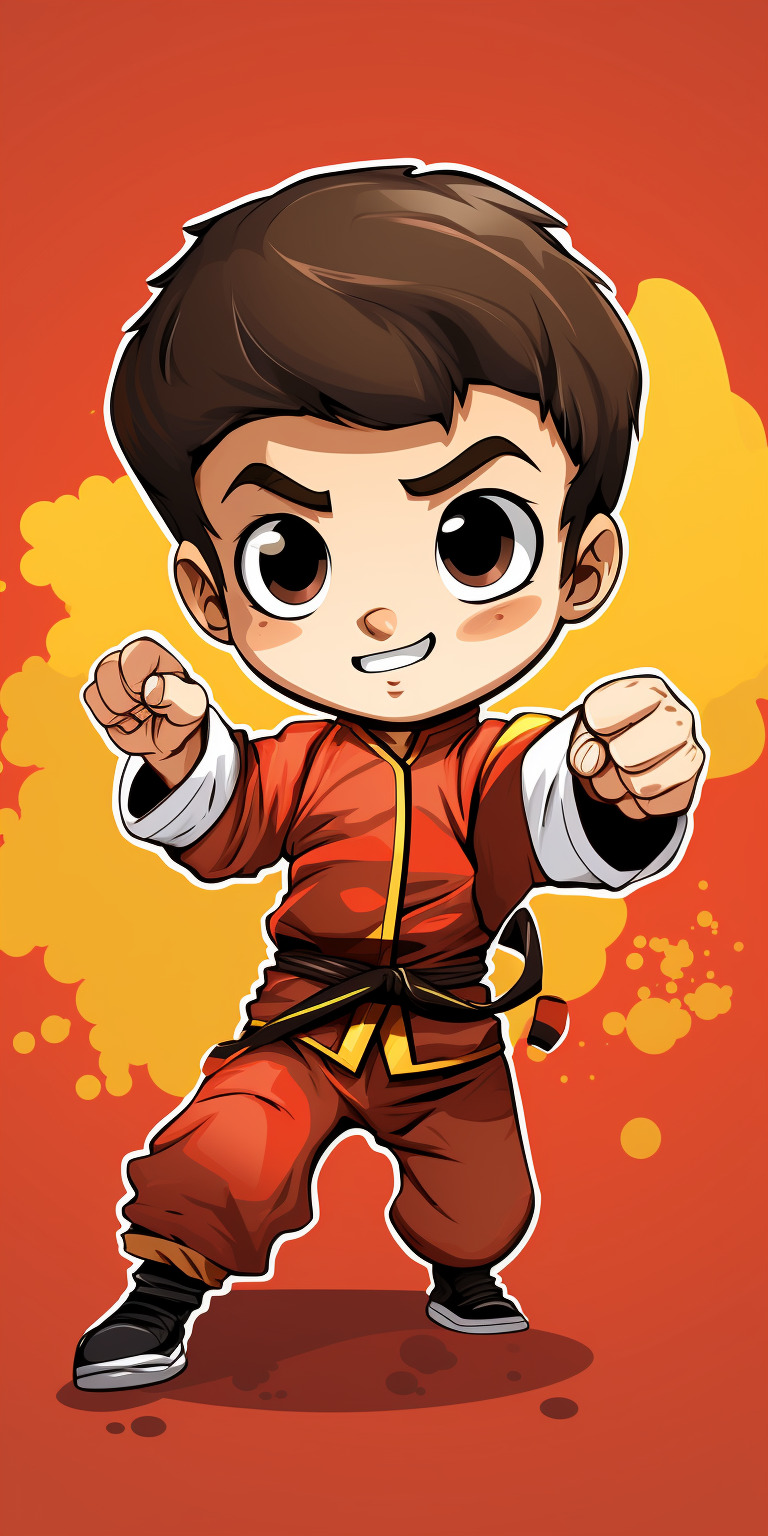武术，手绘，国潮，插画，漫画风，少儿武术， 卡通漫画， 少儿团队，少儿组合-豆友RwkI的文本出图-自由创作作品