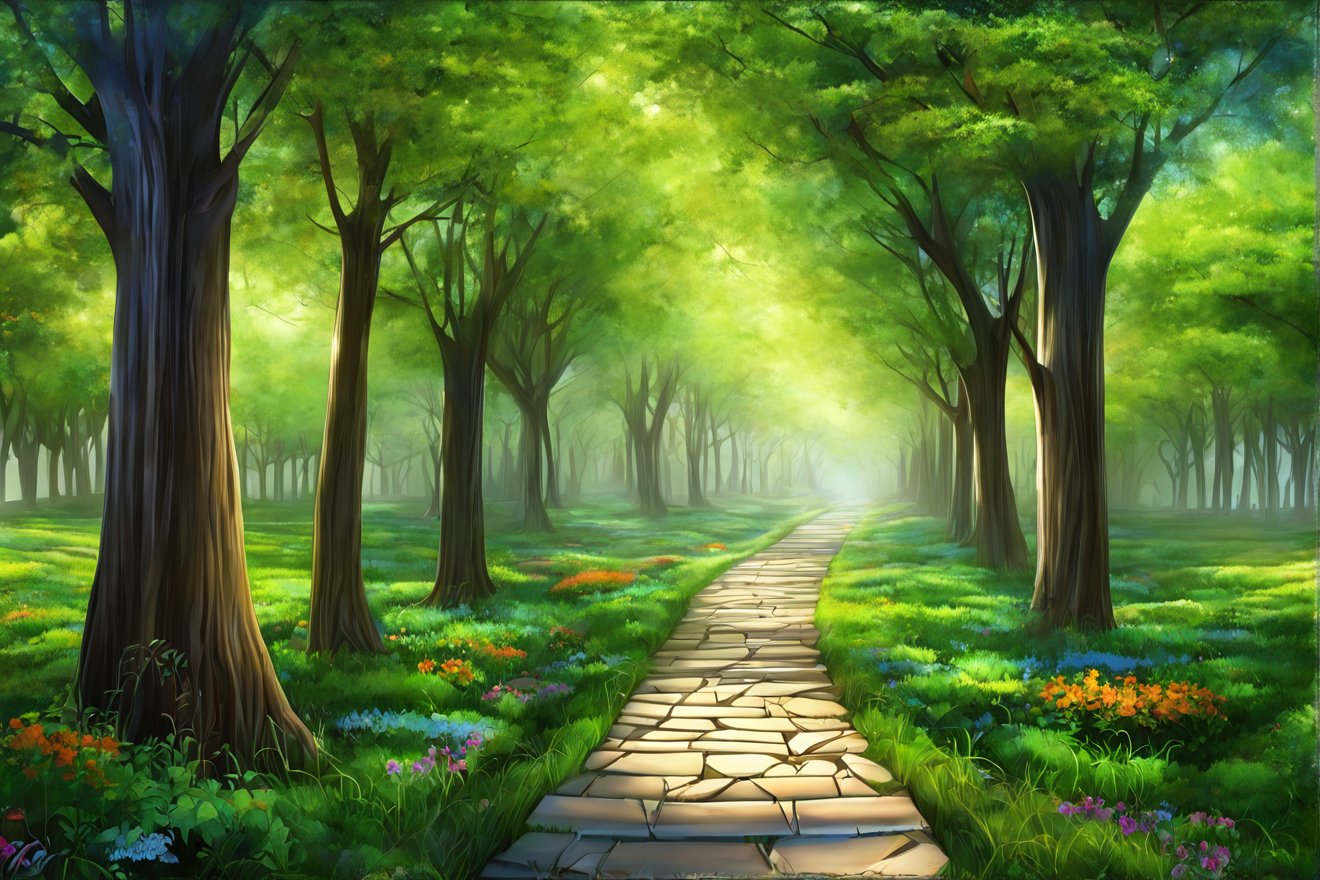 我梦幻中的林荫小道,曲径通幽-豆友dCgo的文本出图作品-豆绘AI - 专业且免费的在线AI绘图设计平台,轻松创作无限可能