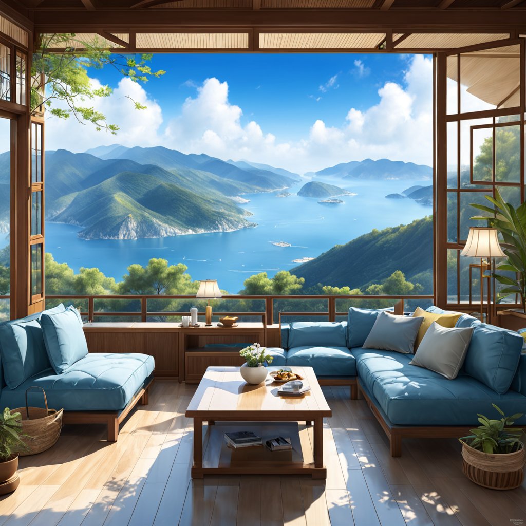 山景,大海-豆友womki的文本出图作品-豆绘AI - 专业且免费的在线AI绘图设计平台,轻松创作无限可能