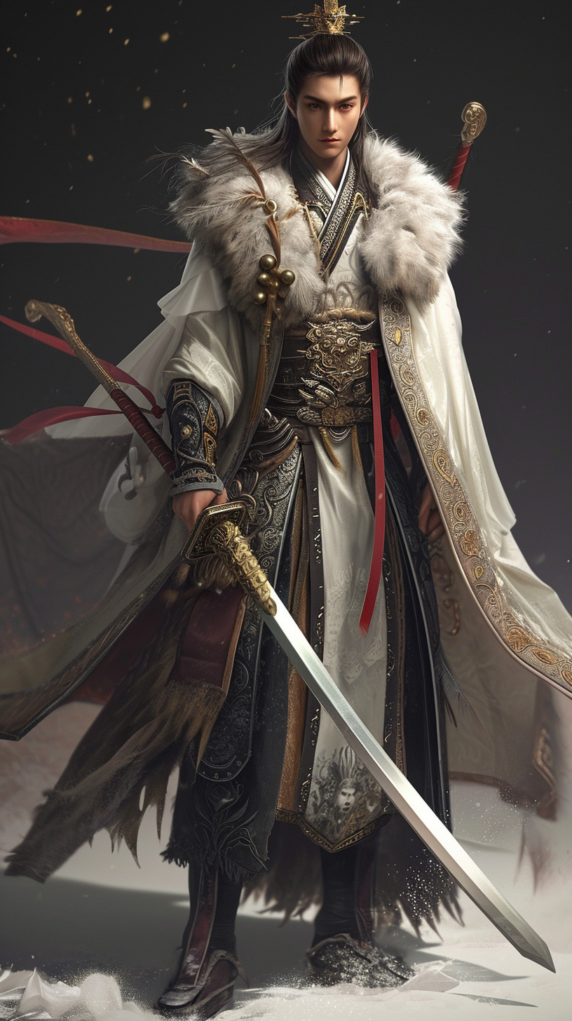 3D，中国宋朝20岁将军，全身，挥舞宝剑，杨门虎将,高贵气质，剑眉，凤眼，英姿飒爽，透着灵气，灵气逼-豆友151的文本出图 ...