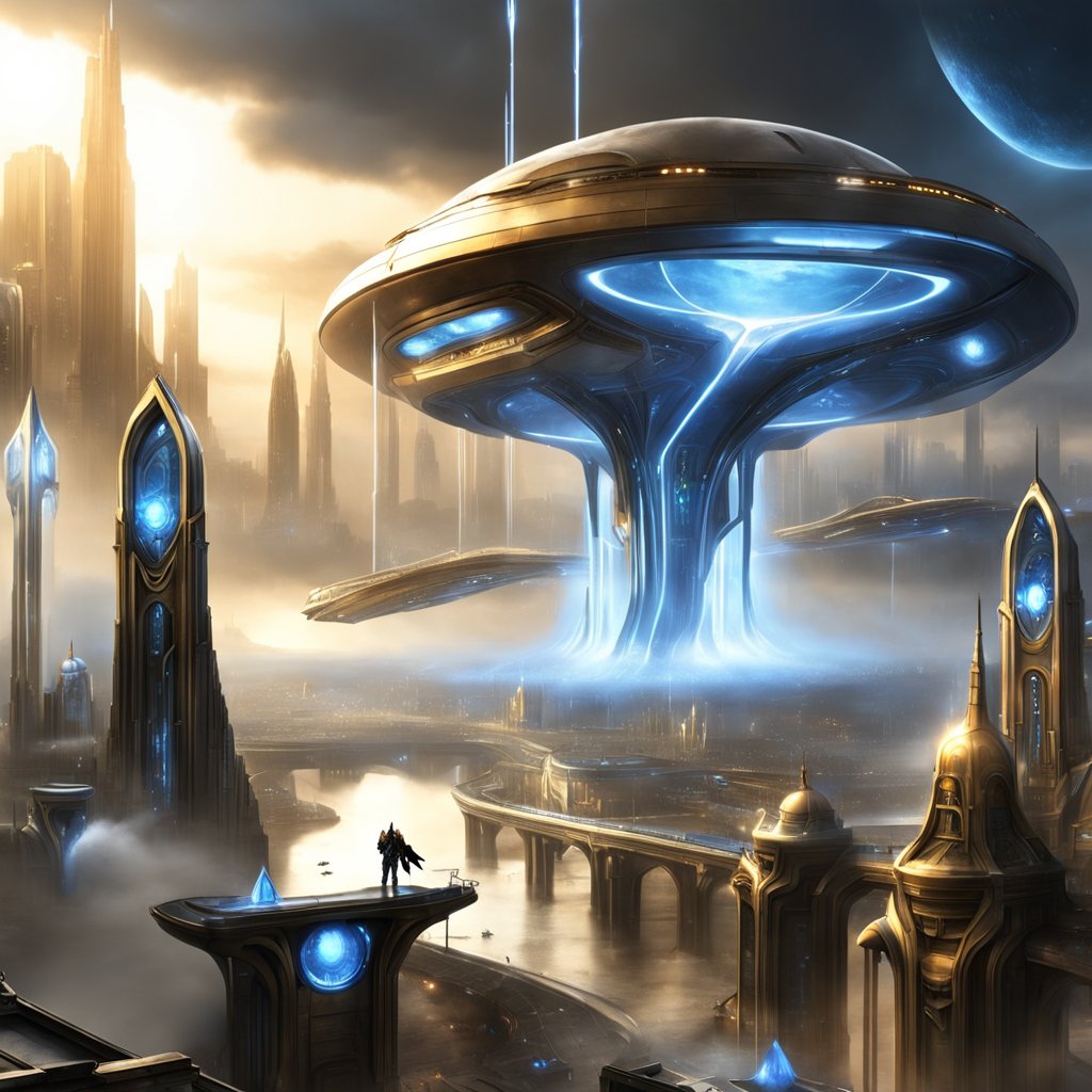 星际争霸神族暴雨中的城市-豆友J6rw的文本出图-自定义创作作品