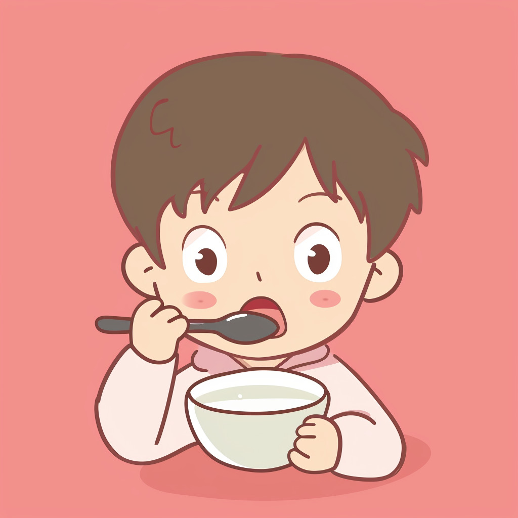 表现吃得好的Icon，线稿，需要出现嘴和勺子-豆友7UWE的文本出图-Midjourney模型作品