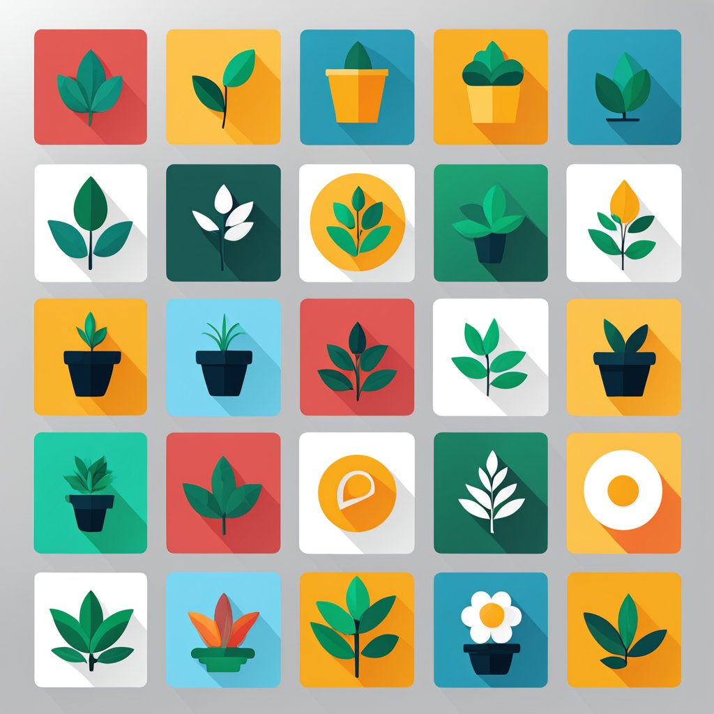 icon设计,图标,统一主题,扁平化,植物-豆友SbUk的文本出图-自定义创作作品
