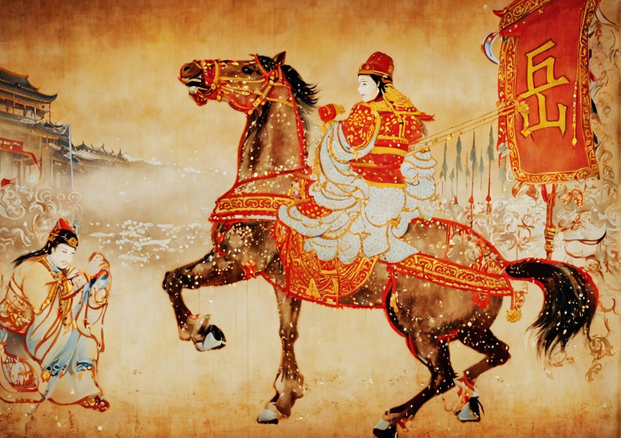 中国古代人物形象,将军骑马-仙叔的以图出图-通用模式作品
