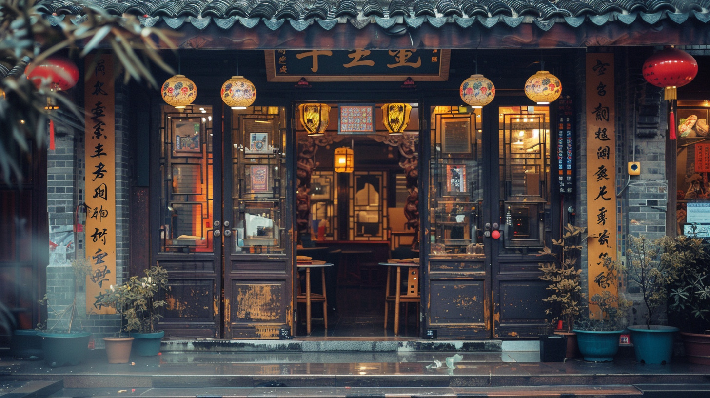 古风,面馆,, 餐馆, 餐饮店, 中古风,简洁-土豆的以图出图-通用模式作品