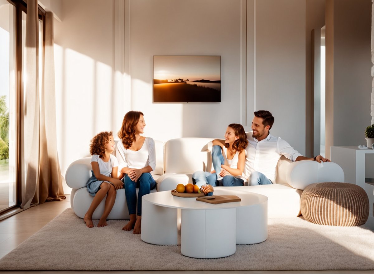 Reside In House A villa large living room scene, young parents and-木木的以图出图-通用模式作品