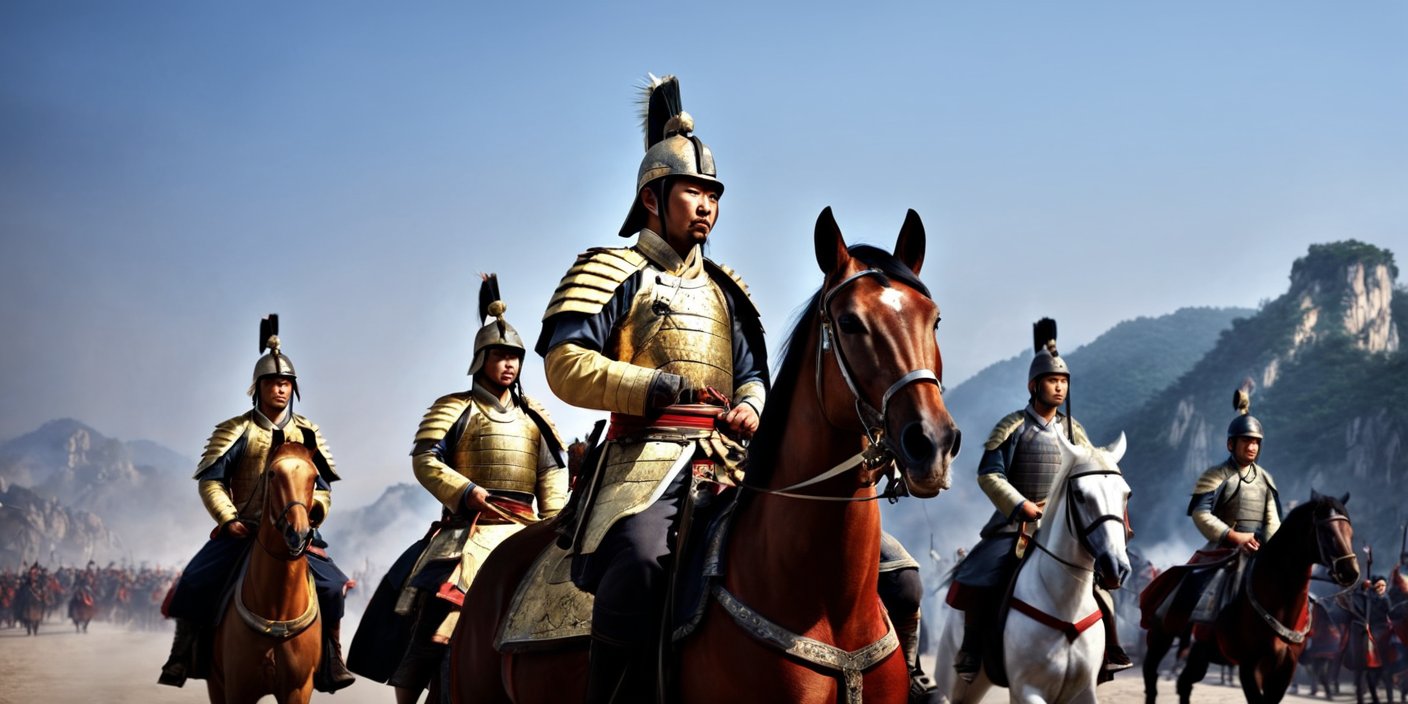 古代打仗的中国士兵 有骑马的士兵 有跑的士兵-豆友Bje8的文本出图-自定义创作作品
