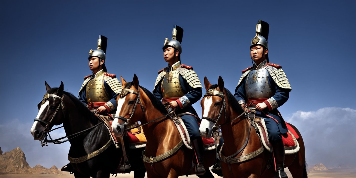 古代打仗的中国士兵 有骑马的士兵 有跑的士兵 面部要精细 激烈的打仗-豆友Bje8的文本出图-自定义创作作品