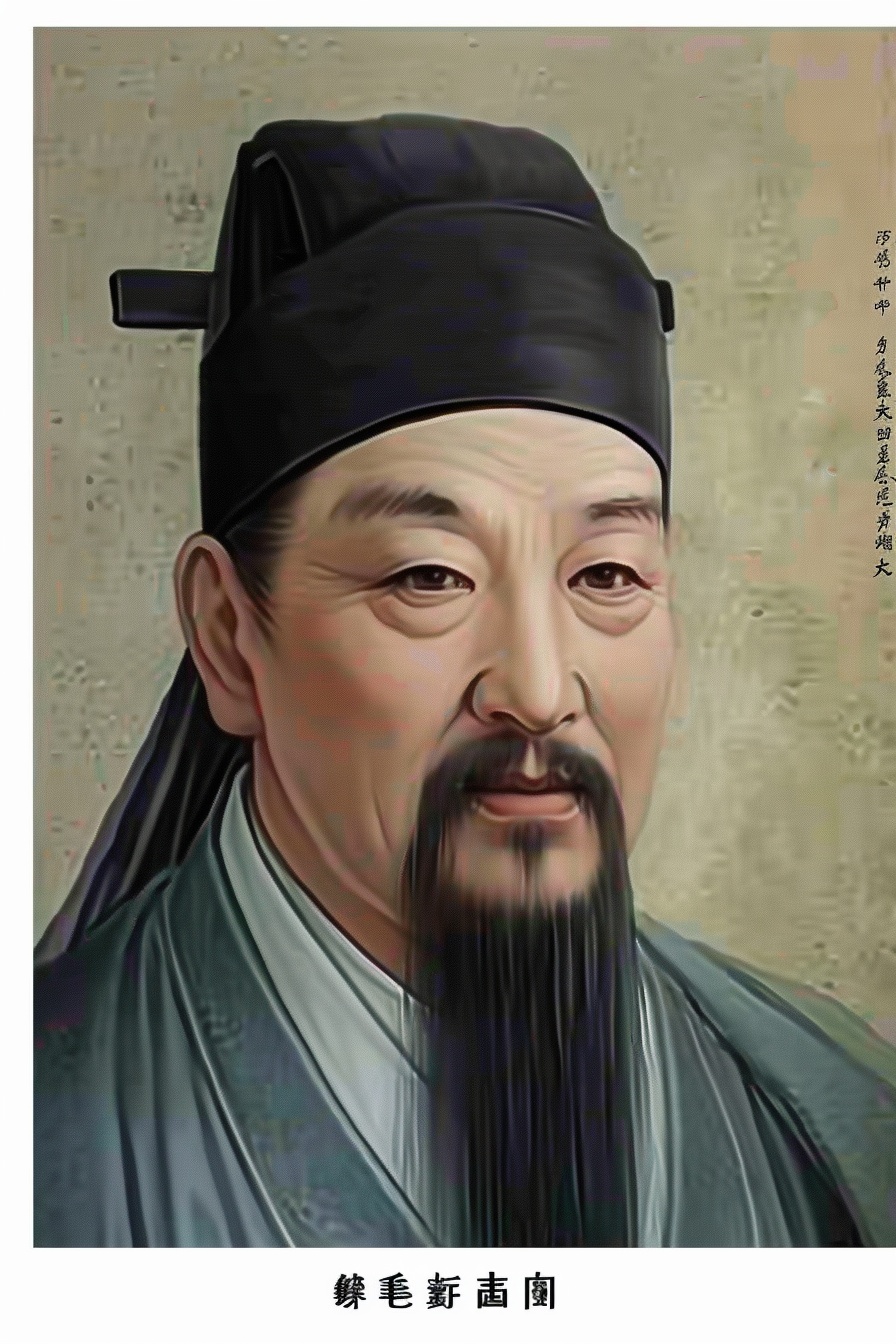 中国古代人物北宋文学家中年周敦颐 超写实肖像，艺术人像摄影风格，高清人像风格。脸部层次丰富，五官细节-豆友VAik的文本出图 ...