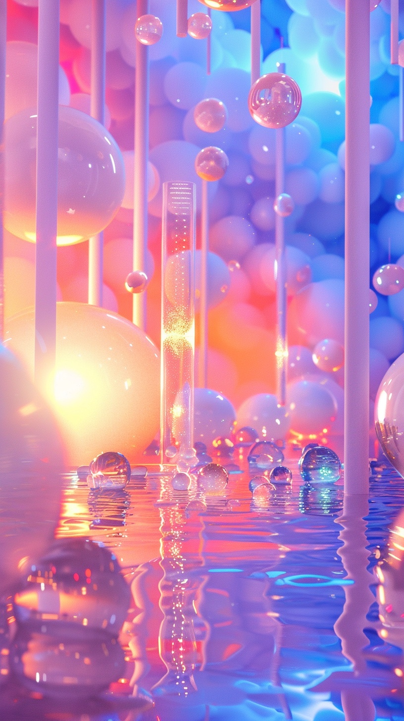 彩色动画剧照,发光的粉彩,泡泡哥特,立体渲染,工作室灯光,画家,建筑师-豆友5KUI的文本出图-Midjourney模型作品