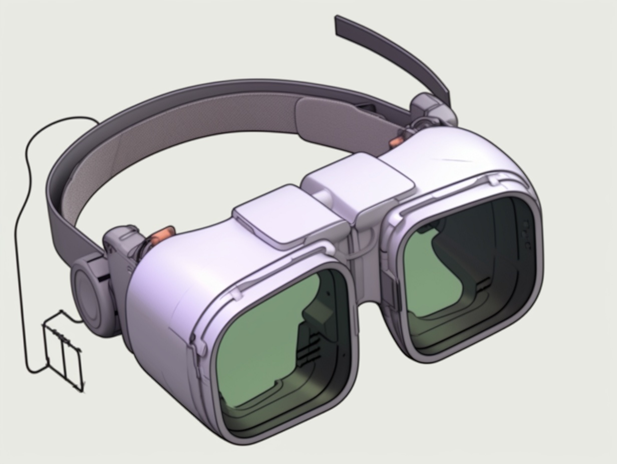 画VR眼镜机器核心，拆解的构件-豆友8Hpc的文本出图-Midjourney模型作品