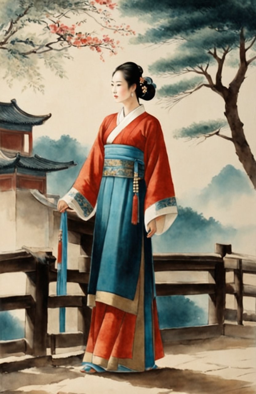 汉代平民年轻女子服饰,是未婚年青女孩造型,服装粗布质感,色彩朴素。-佟佳哥的线稿渲染作品-豆绘AI - 专业且免费的在线AI绘图设计平台,轻松 ...