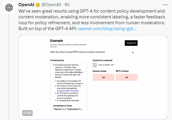 OpenAI 测试基于GPT-4的内容审核功能