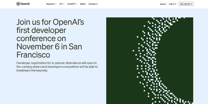 OpenAI称将在11月6日举办首届开发者大会